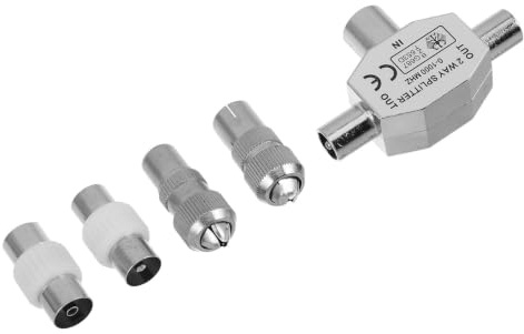 FOMIYES Tv Coaxial Cable Splitter 1-female to 2-male 3-way Antenna Signal Distributor with Stable Signal Transmission and Zinc Alloy Material for Efficient Tv Connection
