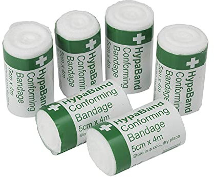 Safety First Aid Group HypaBand Conforming Bandages - 5cm x 4m (Pack of 6)