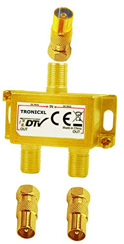 TronicXL Breitband Hausanschluss Verteiler Buchse auf Stecker DVBC Kabelfernsehen Weiche