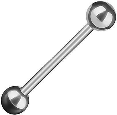 Piercingfaktor Barbell Stab Piercing Hantel Stecker Zunge Ohr Ohrpiercing Zungenpiercing Intim Brust Oral Tragus Helix Kugel 1,2mm x 14mm x 4mm Silber