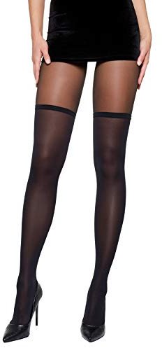 Selente Lovely Legs Collant effetto autoreggenti 20-60 DEN, nero 40 DEN, L