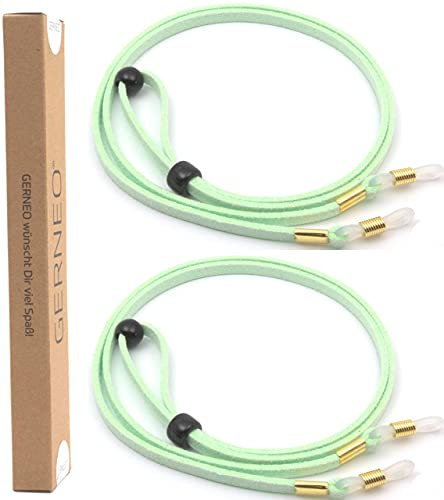 GERNEO® - Kuba – retro Brillenband Wildlederoptik - Unisex PU Brillenkordel für Sonnenbrillen & Lesebrillen – Halterungen gold