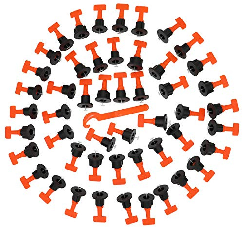 Raogoodcx 100 Stück Bodenbelag Wand Fliesen Nivelliersystem Kunststoff Clip Verstellbar Locator Spacer Zange Level Wedges Handwerkzeuge Wiederverwendbare Fliesen Nivelliersystem Kit