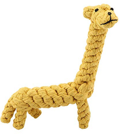 Zerodis Hundekauspielzeug aus Baumwolle, Kauspielzeug in Giraffenform für Hunde und Welpen, Zahnreinigungs- und Beißspielzeug, interaktives Zerrspielzeug mit Baumwollseil