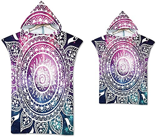 LYDHDY Erwachsene wechselnde Robe mit Kapuze Badetuch, mikrofaser absorbierende weiche schnell trockene Strand schwimmrobe weiße Sonnenblume surf Poncho für Frauen männer