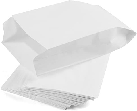 PACKRA - Weiße Papiertüten, Zellulose-Geschenktüten aus Papier, Brottüten, Kleine Tüten für Süßigkeiten, Plätzchentüten Papier, Packpapier Tüten (100 Stück, 9cm x 15cm x 5cm)