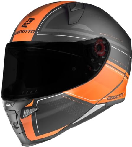 Bogotto FF110 Cinder Helm, schwarz matt/orange, L