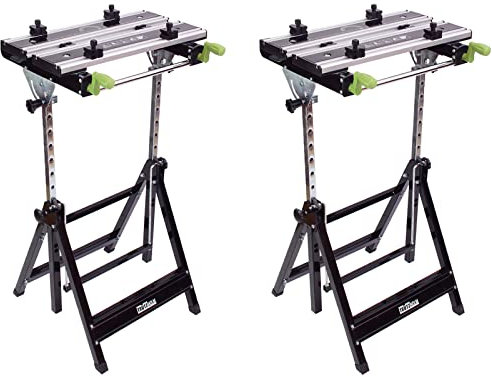 2er Set Profi Werkbank Premium klappbar höhenverstellbar Metall Werktisch Alu Spanntisch