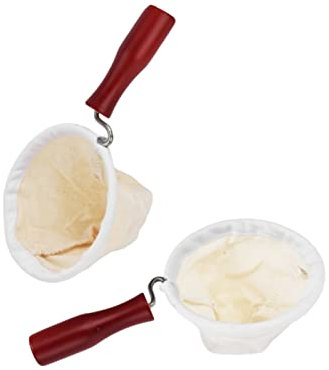 Colador de tela de café con mango, 2 uds. Colador de calcetín de filtro de café de tela de franela reutilizable para goteo de mano(L)