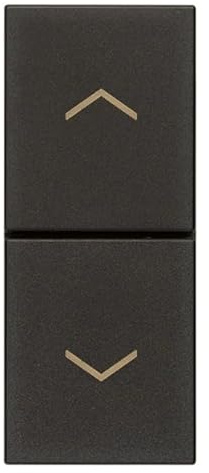 VIMAR 30062.G Linea 2 pulsanti con frecce direzionali 1 polo 1 m, nero | Doppio pulsante interbloccato 1P NO+NO 10 A 250 V con frecce direzionali, serie Linea