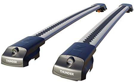 Thunder Carrier TRX1 Roof Rack For DACIA DUSTER (HS) SUV 2014-2017 Grey Aluminium Roof Rack Cross Bars Lockable - Fit Raised Side Rails Roof Rails Cross Bar, Rail Carrier