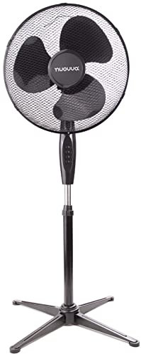 nuovva Oscillating Pedestal Standing Fan – Energy Efficient Electric Fan – Air Cooling Fan with Adjustable Height – 16inch, Black