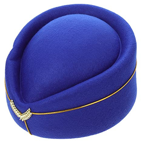 Cabilock Stewardess Hut Cosplay Kostüm Mütze Für Damen Vintage Stewardess Mütze Einheitsgröße Für Karneval Halloween Und Mottopartys Attraktives Accessoire Für Airline