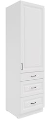 Küchen Hochschrank 60 cm Stilo Weiss Küchenzeile Küchenblock mit Schubladen