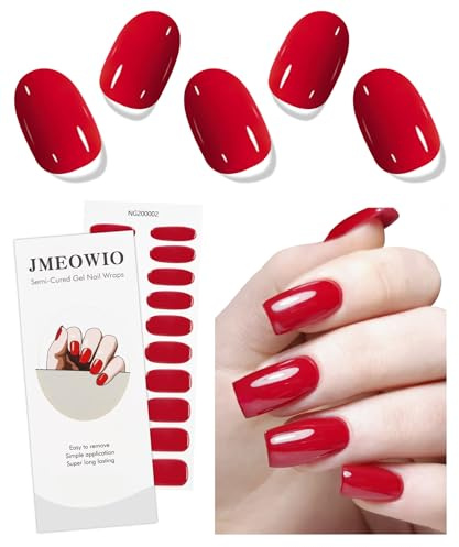 JMEOWIO Rossa Unghie Gel Adesive UV Nail Art Sticker