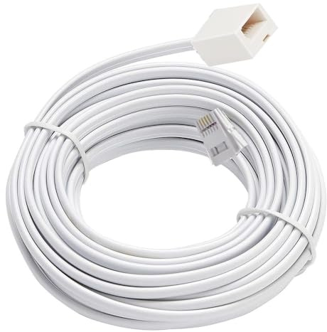 Dcszgzw 15m BT to RJ11 Telephone Extension Cable – Phone Line Cord for UK Landline, Fax Machine, Modem – Home & Office Use