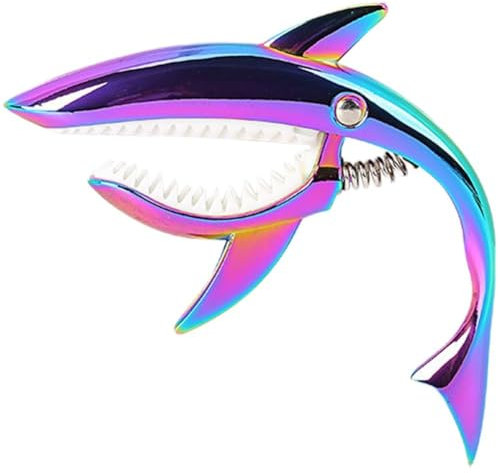 Metal Shark Shape Guitar Capo, Lightweight Funny Zinc Alloy Capo for Acoustic and Electric Guitars, Mandolin, Banjo, Ukulele