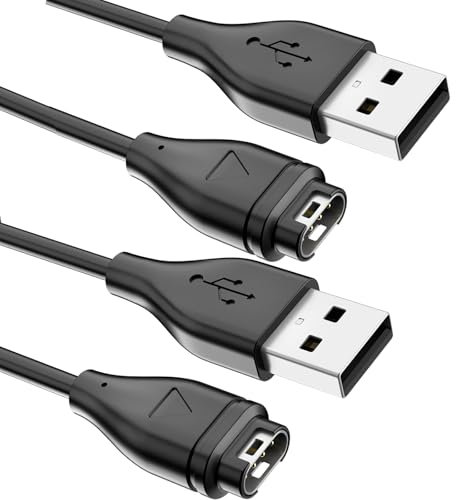 2 Pezzi Caricatore Cavo Compatibile con Garmin Vivoactive 5 Vivoactive 3 Vivoactive 4 4S, Garmin Cavo di Ricarica USB Caricabatterie per Garmin Vivoactive 5/4/4S/3,Approach S10 S40 S60 X10, 1m