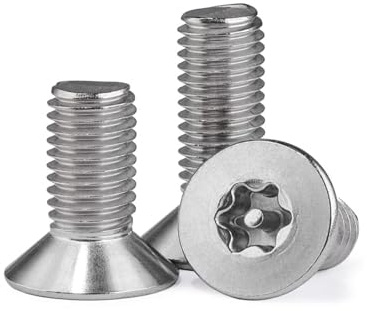 2-20PCS M2-M12 304 A2 Edelstahl Sechs-Lobe Flache Senkkopf Mit Spalte Pin Manipulations Beweis Anti-Diebstahl Sicherheit Schraube Bolzen(14mm,M5(5Pcs))