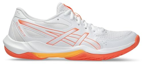 ASICS Women's Gel-Rocket 12 Volleyball Shoes, 10, White/Vivid Coral