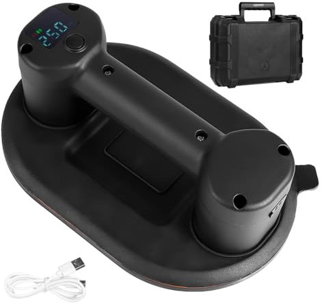 Electric Vacuum Suction Cup Lifter, Electric Vacuum Suction Cup for Tiles, LCD Display for Suction Power & Battery Level, 300 KG / 600 lbs Suction Power, 4000 mAh Battery, Glass/Granite/Tile Lifter