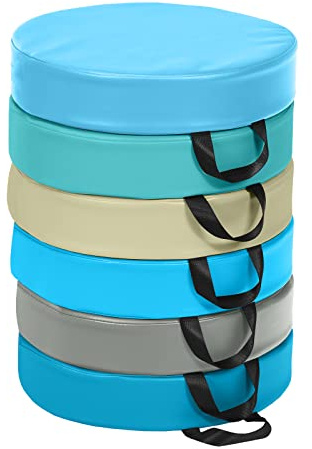 COSTWAY Cuscino da Terra per Bambini 6 Pezzi, Cuscino Terra per Yoga Meditazione, Sedili Portatile con Maniglie, per Camera da Letto, Camera Giochi e Asilo Nido, 38 x 38 x 8 cm (Rotondo Morandi)