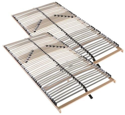 Sleepneo Stabiler Lattenrost 160x200, Lattenrahmen aus Buche, 42 Latten, 7 Komfortzonen, Federholzrahmen Made in Germany, Lattenrost 160 x 200 cm starr, hohe Traglast bis 150Kg