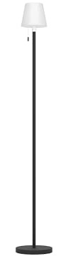 EGLO Solar Stehlampe Montapalma-L kabellose Akku | Standleuchte mit Zugschalter, Lampe Wohnzimmer dimmbar aus Stahl in schwarz, Kunststoff weiß, warmweiß, RGB, IP54