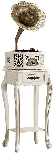 Record Players, Gramophone Vinyl Record Player Retro Turntable with Wireless Speakers Table Stand 3.5Mm Aux-In/FM R(Vintage Phonograph) kxtmm