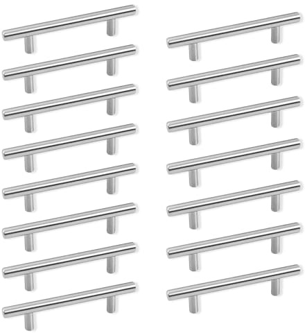 Onperpoe 15 Pack Kitchen Cupboard Handles 160mm Kitchen Door Handles Stainless Steel Cupboard Handle for Cabinets Drawers Wardrobes Bathroom Cabinets (Silver)