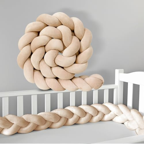 AZMAHT Cojín Protección contra Caídas AnticolisióN Chichonera Cuna Adecuado Cojines Tejidos Transpirables y Limpios Alfombra Anticolisión para Cama,R25,200CM
