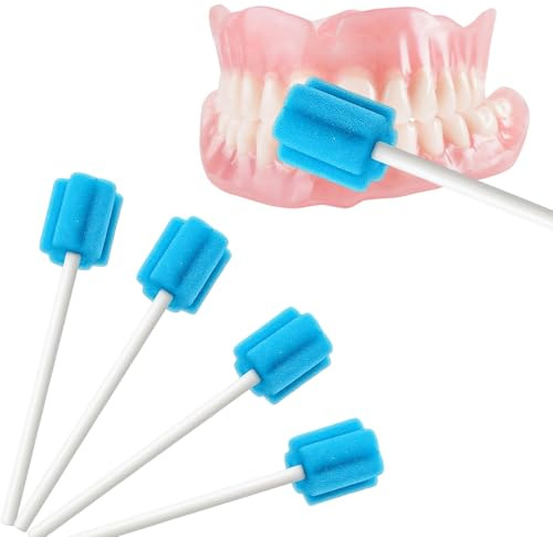 80 Mundpflegestäbchen, 9.5 Cm Blau, Mundhygiene Stäbchen Schaumstoff, Wattestäbchen Für Mundpflege Und Erfrischung