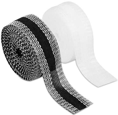 2 PCS Hemming Tape for Trousers – 10m Iron On Hemming Tape – Extra Strong Fabric Fusing Tape for Clothes, Pants, Jeans, Dresses & School Badges – Easy to Use No Sew Hem Repair Adhesive (White & Grey)