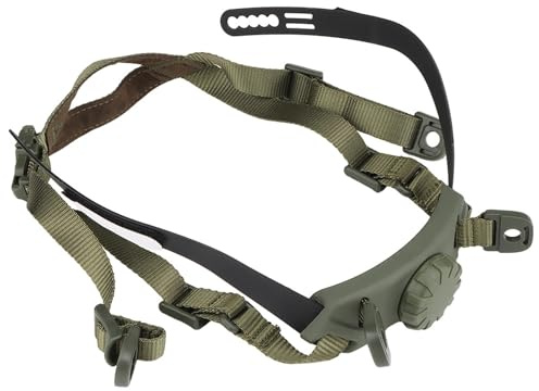 Taktisk Hjälmrem, Justerbar Hakrem Inre Fjädringssystem för Taktiska Snabba Airsofthjälmar(Green)