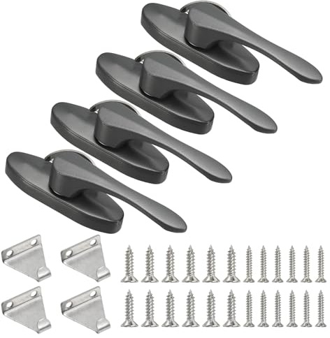 PATIKIL Cerradura Corrediza Para Ventanas 3.9 x 1.1, 1 Pieza Cerradura De Cremallera Corrediza Y Reemplazo De Retenedor, Gris