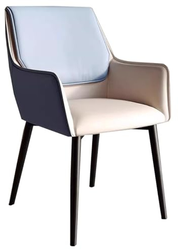 Moderne gepolsterte Esszimmerstühle mit Armlehnen, gepolsterte Ledersessel für Küche, Wohnzimmer, Schlafzimmer, Empfang – stilvolles Blau A Design