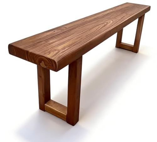 Holzbank Massiv Rustikal für Flur Schlafzimmer Garten Sitzbank Schmale Tiefe 26 cm Terrassenbank Ohne Lehne Als Bettbank Oder Eingangsbank, Belastbar bis 300kg(180cm(70.87in))