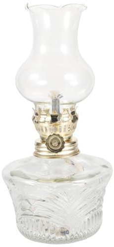 VALICLUD Vintage Glass Kerosene Lamp with Adjustable Brightness Clear Glass Oil Lamp for Home, Restaurant, and Cafe Lighting