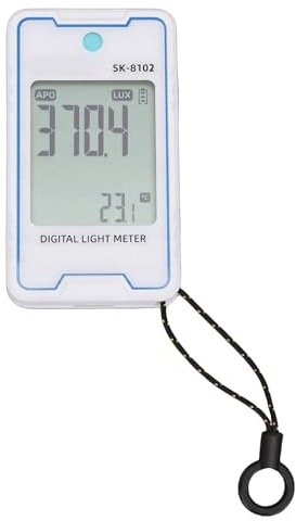 Mingzhe Misuratore di Luce Digitale per Illuminamento, Misuratore di Luce per Fotometro 0,1-999900 con Display umidità della Temperatura Coltivare Piante Fotografia Giardino (SK-8102)