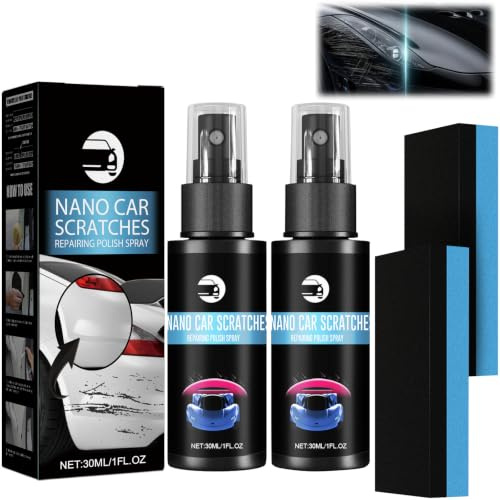 Kit Rimuovi Graffi Auto, Rimozione Graffi Auto Per Veicoli, Pasta Riparazione Antigraffio, Nano Scratch Remover for Cars per Vernice Dell'auto Rimozione dei Graffi Dell'auto Pulizia (2 Pezzi)