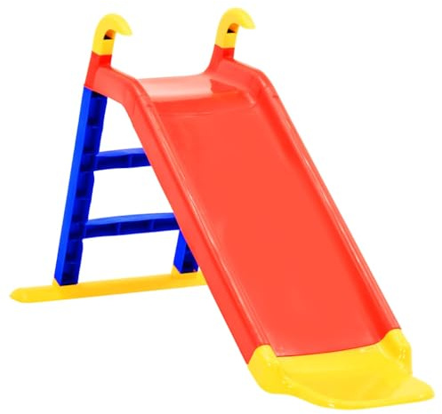 Ordellia Kinderrutsche aus PP 141 cm, UV-beständig, für drinnen und draußen, mit Hinterleiter, Haltestange und Handläufen, belastbar bis 30 kg für Bewegung, Motorik und Spielspaß