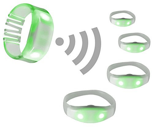 5er Set ferngesteuerte LED Leuchtarmbänder Silikon mit je 2 RGB LED 15 Leuchtfarben einstellbar Led Armband Kinder Neon Armband Party