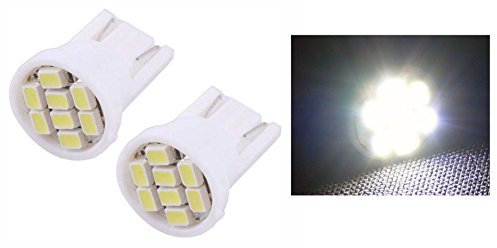 TecnoStore 2 LUCI DI POSIZIONE LED BIANCO XENON T10 8 SMD lampadina auto 6000K 12V W5W car bianca t 10