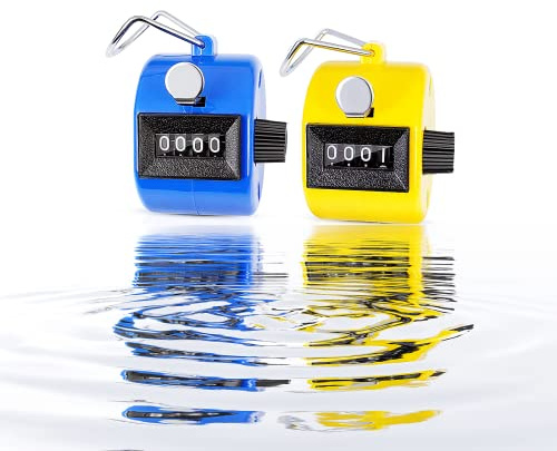 efbock Hand Tally Counter, Buddha Numbers Clicker Golf Counter, Assorted Colors 2pcs