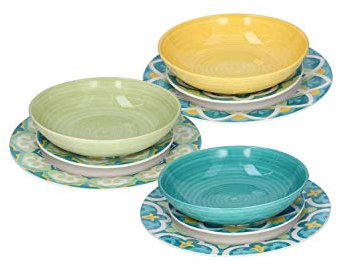 Tognana Amalfi - Vajilla para 6 personas, 18 piezas, porcelana, multicolor