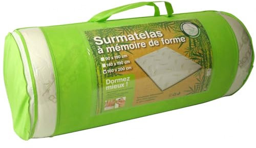 Alpes White Memory Foam Mattress Topper 140 x 190 cm - Visco/Bamboo Fibre