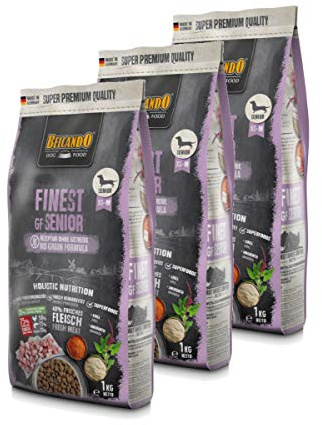 Belcando Mangime secco per cani 3 X Finest Senior con pollame da 1 kg Mangime per cani giovani leggero e di alta qualità