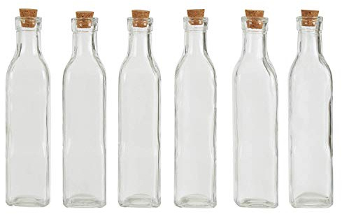 Maison by Premier 6x Tromso 250ml Tall Glass Bottles Cork Lid