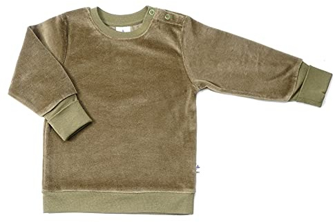 Leela bomull unisex barn nickel sweatshirt, oliv tröja, Olivgrön, 74-80