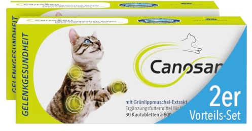 CANOSAN Gelenk Kautabletten 2X 30 STK. für Katzen - Grünlippmuschel | Original Gonex - zur Unterstützung von Gelenken & Beweglichkeit